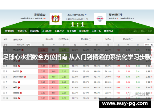 足球心水指数全方位指南 从入门到精通的系统化学习步骤 足球心水指数全方位指南 从入门到精通的系统化学习步骤